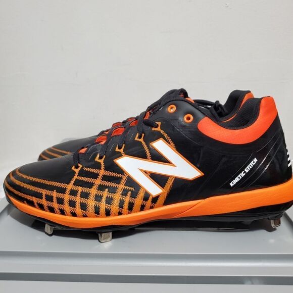 Mens Size 16 Black Orange New Balance 4040v5 Metal Baseball Cleats L4040B05 NWOB - Picture 1 of 14